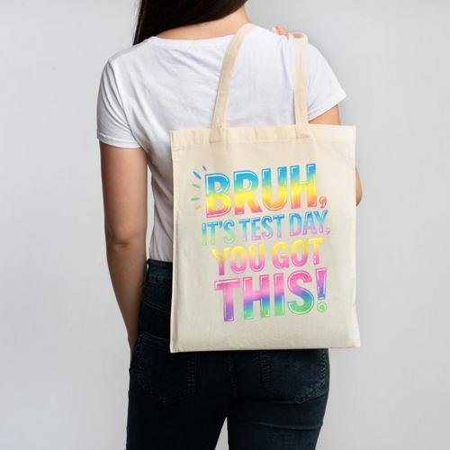 Bruh It's Test Day You Got This Funny Teacher Canvas Tote Bag - teacherstshirts.com
