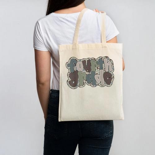 Camo Team 4th Grade Squad Back To School Teacher Kids Boys Canvas Tote Bag - teacherstshirts.com CA
