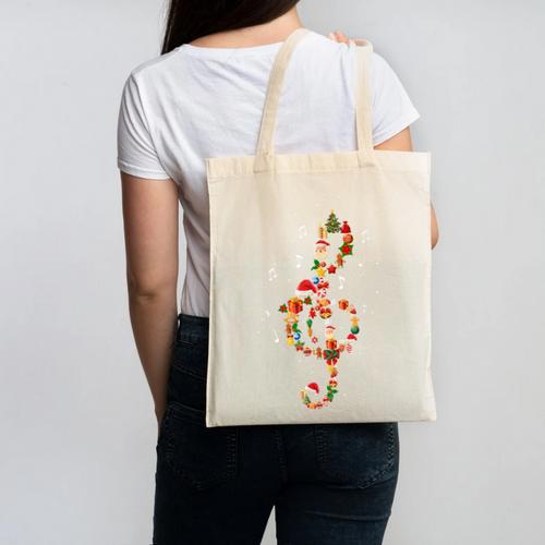 Christmas Musical Note Music Lover Teacher Sing Carols Jesus Canvas Tote Bag - teacherstshirts.com AU