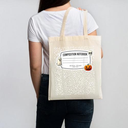 Composition Notebook Costume Adult Halloween For Teachers Canvas Tote Bag - teacherstshirts.com