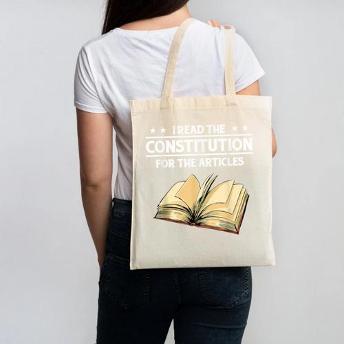 Cool History Teacher Read The Constitution For The Articles Canvas Tote Bag - teacherstshirts.com