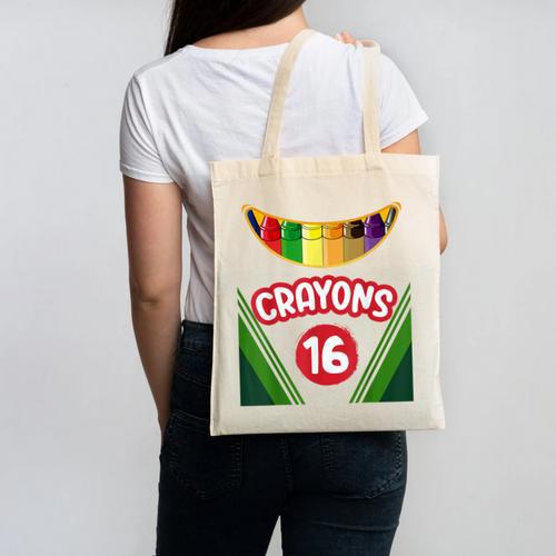 Crayon Box Fun Teacher Student Crayon Squad Halloween 2023 Canvas Tote Bag - teacherstshirts.com