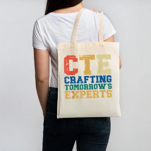 CTE Teacher Education Career Technical Canvas Tote Bag - teacherstshirts.com AU