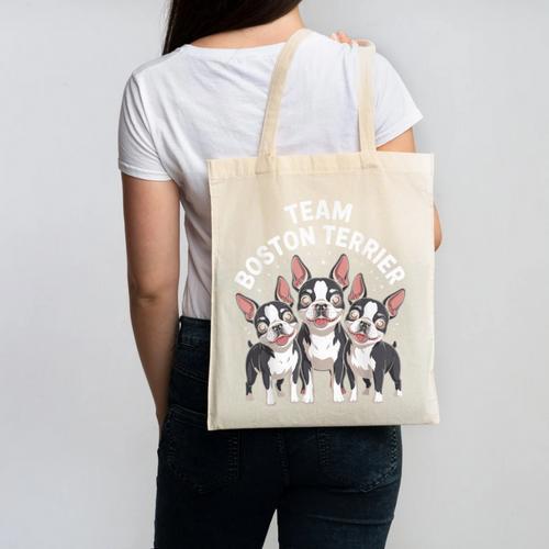 Cute Cartoon For Dog Owners Pet Team Boston Terrier Canvas Tote Bag - Bostonterriersmerch.com