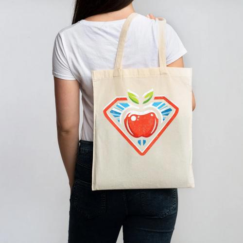 Cute Distressed Super Teacher Superhero Apple Canvas Tote Bag - teacherstshirts.com AU