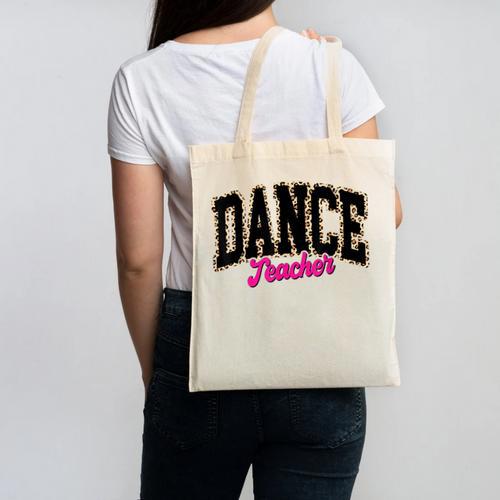 Dance Teacher Leopard Dancing Life Girls Women Dancer Canvas Tote Bag - teacherstshirts.com UK