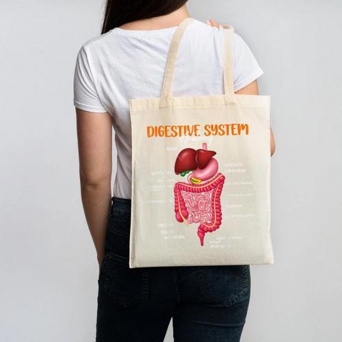 Digestive System Anatomy Anatomical Biology Teacher Canvas Tote Bag - teacherstshirts.com UK