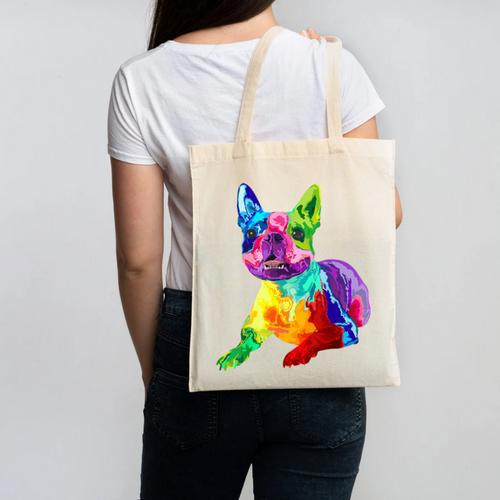 Dog Lover Boston Terrier Dog Colorful Boston Terrier Men Women Kids Canvas Tote Bag - Bostonterriersmerch.com CA