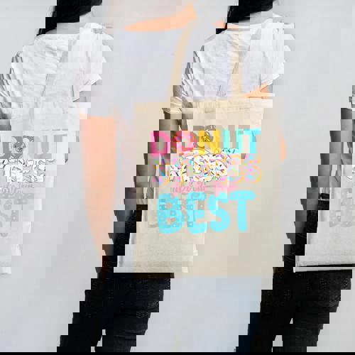 Donut Stress Just Do Your Best Teachers Testing Day For Men Women Girls Kids Canvas Tote Bag - teacherstshirts.com