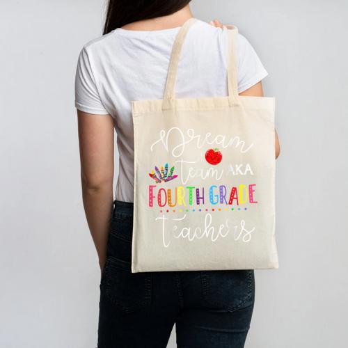 Dream Team Fourth Grade Teachers Back To School 4th Grade Canvas Tote Bag - teacherstshirts.com AU