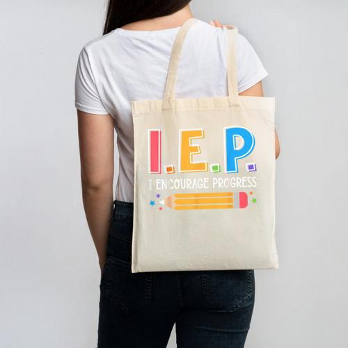 I E P I Encourage Progress Special Education Teacher Canvas Tote Bag - teacherstshirts.com AU