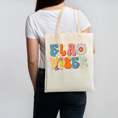 English Teacher Ela Vibes Teacher Kids First Day Of School Canvas Tote Bag - teacherstshirts.com UK