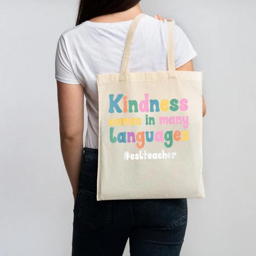ESL Teacher English As A Second Language Teacher Canvas Tote Bag - teacherstshirts.com