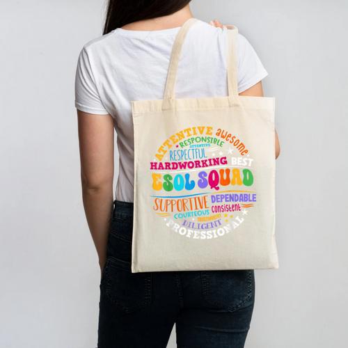 ESOL Squad Teachers And Students Team Back To School Canvas Tote Bag - teacherstshirts.com AU