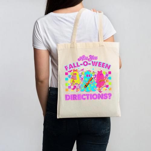 Are You Fall-O-Ween Directions Teacher Ghost Halloween Canvas Tote Bag - teacherstshirts.com