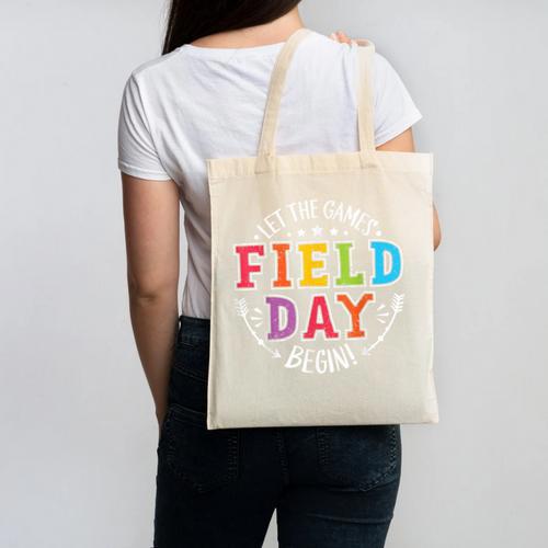 Field Day 2024 Let The Games Begin Teacher Kids Girls Boys Canvas Tote Bag - teacherstshirts.com CA