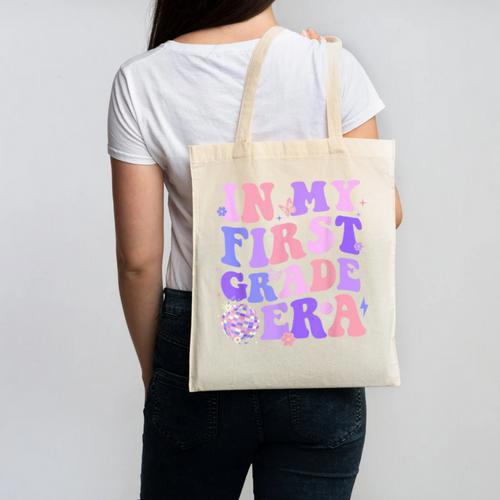 In My First Grade Era 1st Grade Girls Teacher Back To School Canvas Tote Bag - teacherstshirts.com UK