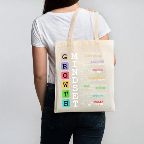 Growth Mindset Shirt Positive School Classroom Teacher Canvas Tote Bag - teacherstshirts.com AU
