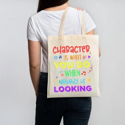Growth Mindset Teacher Positive Message Inspirational Quote Canvas Tote Bag - teacherstshirts.com UK