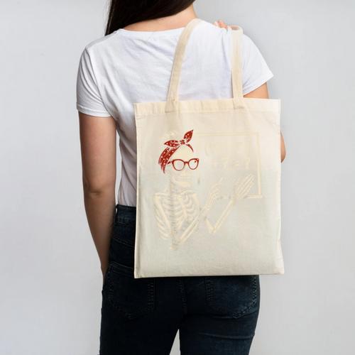 Halloween Math Teacher Skeleton Six Seven Meme Brainrot Canvas Tote Bag - teacherstshirts.com