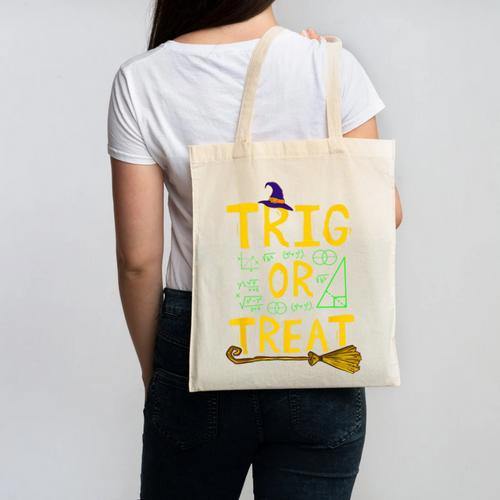 Halloween Math Teacher Trig Or Treat Student School College Canvas Tote Bag - teacherstshirts.com UK