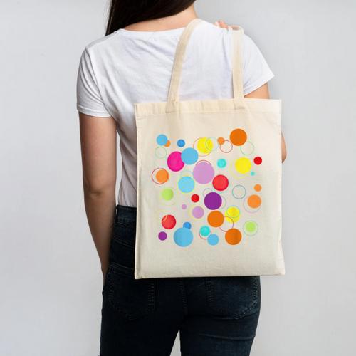 Happy Dot Day Colorful Polka Dot Art Teacher Student Kids Canvas Tote Bag - teacherstshirts.com