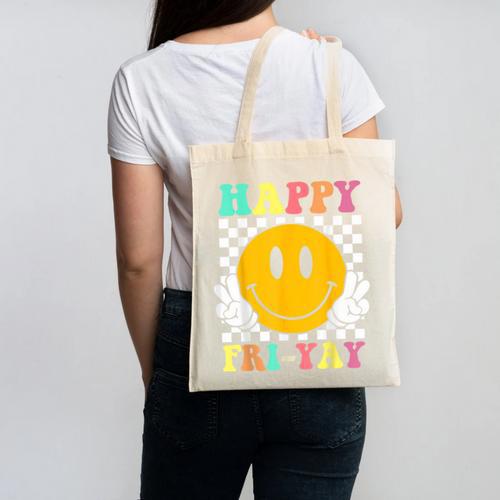 Happy Fri-Yay Teacher Friday Weekend School Canvas Tote Bag - teacherstshirts.com AU