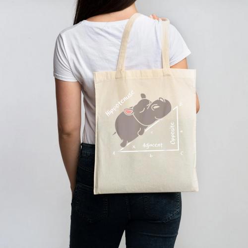 Hippotenuse Hippo Angle Function Hypotenuse Math Teacher Canvas Tote Bag - teacherstshirts.com