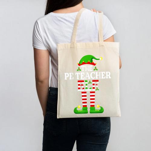 I'm The PE Teacher Elf Christmas Family Matching Canvas Tote Bag - teacherstshirts.com AU