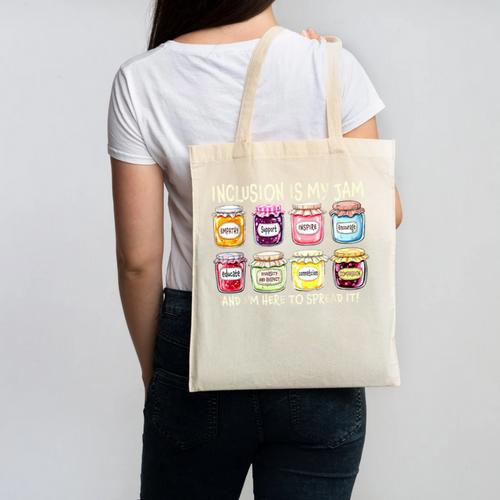 Inclusion Is My Jam And I'm Here To Spread It Sped Teacher Canvas Tote Bag - teacherstshirts.com UK