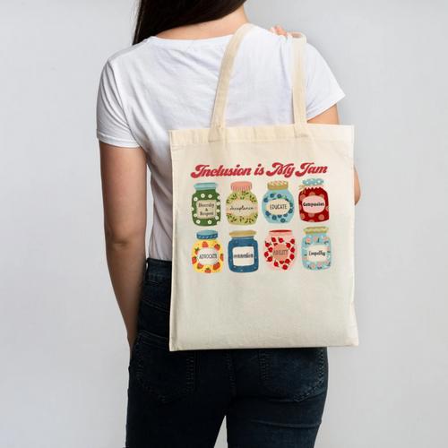 Inclusion Is My Jam Special Education Teacher Autism Canvas Tote Bag - teacherstshirts.com AU