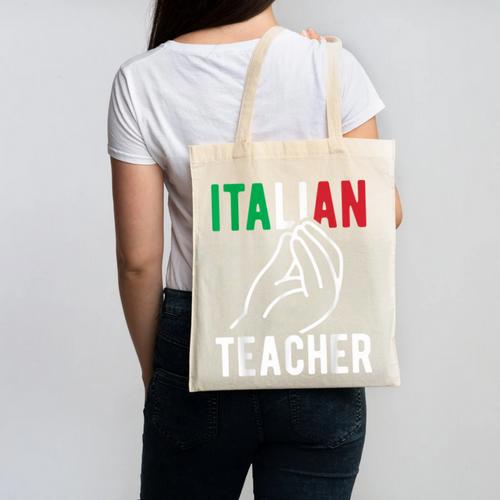Italian Teacher Italy Italia Back To School First Day Canvas Tote Bag - teacherstshirts.com