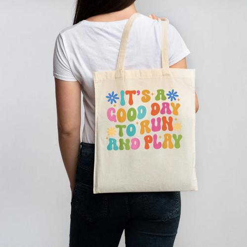 Its A Good Day To Run And Play PE Teacher Physical Education Canvas Tote Bag - teacherstshirts.com AU