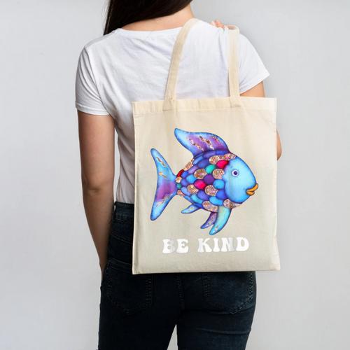 Be Kind Rainbow Fish Teacher Life Teaching Back To School Canvas Tote Bag - teacherstshirts.com CA