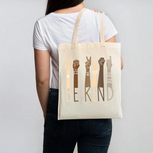 Be Kind Sign Language Hand Talking Teachers Interpreter ASL Men Women Canvas Tote Bag - teacherstshirts.com AU