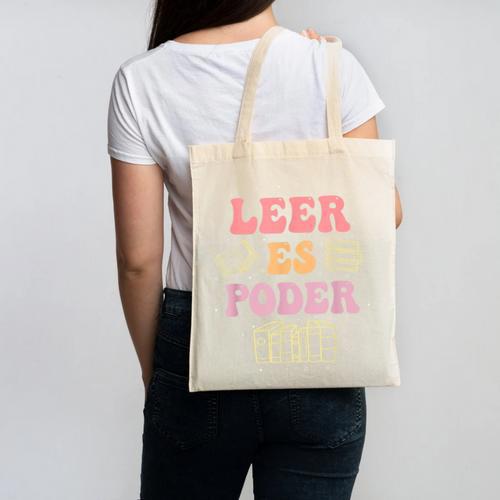 Leer Es Poder Groovy Spanish Teacher Bilingual Maestra Men Women Canvas Tote Bag - teacherstshirts.com DE