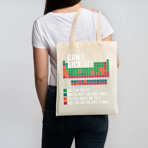 Can I Lick It Periodic Table Science Teacher Chemistry Canvas Tote Bag - teacherstshirts.com AU