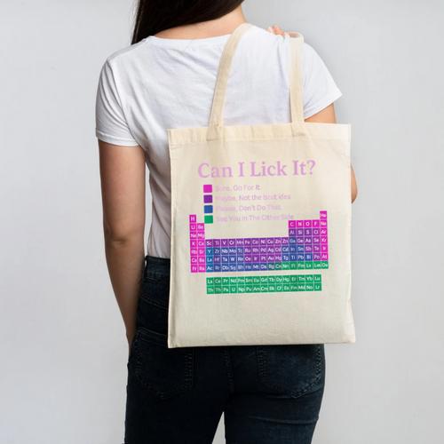 Can I Lick It Periodic Table Teacher Student Kids Canvas Tote Bag - teacherstshirts.com