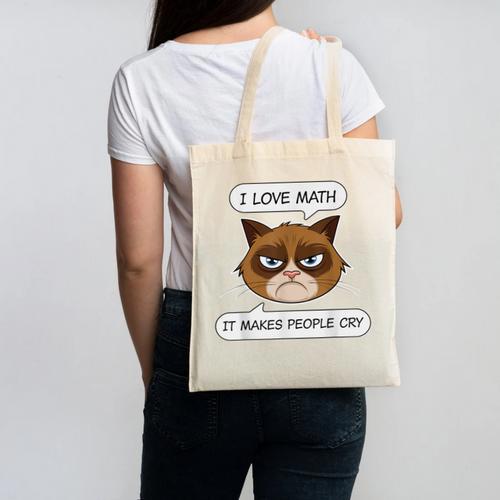 I Love Math It Makes People Cry Math Teacher Canvas Tote Bag - teacherstshirts.com UK