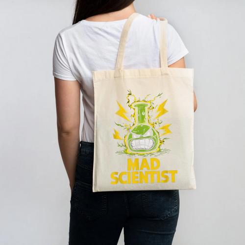 Mad Scientist Kids Youth Adult Science Teacher Chemistry Canvas Tote Bag - teacherstshirts.com UK