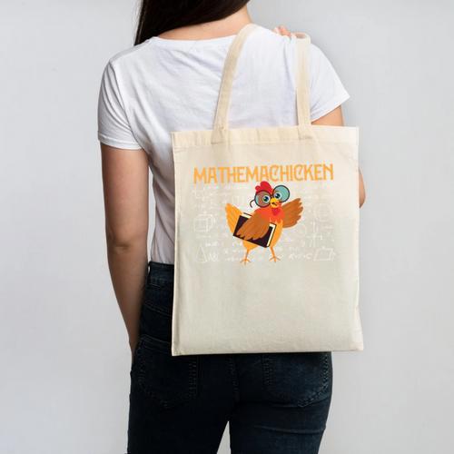 Math Nerd The Mathemachicken a Math Teacher Canvas Tote Bag - teacherstshirts.com