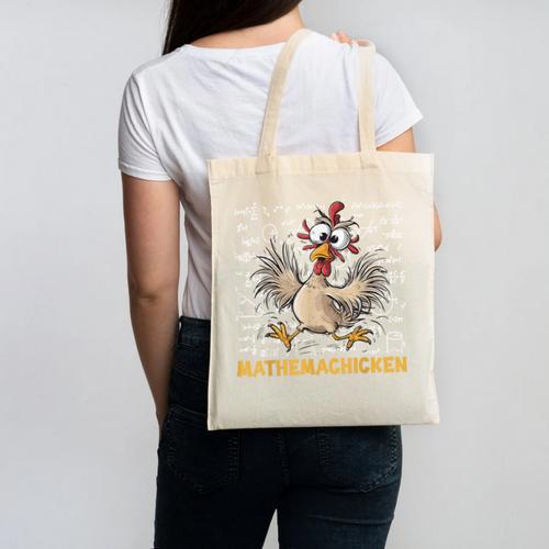 Mathemachicken Chicken Math Teacher Back To School Canvas Tote Bag - teacherstshirts.com