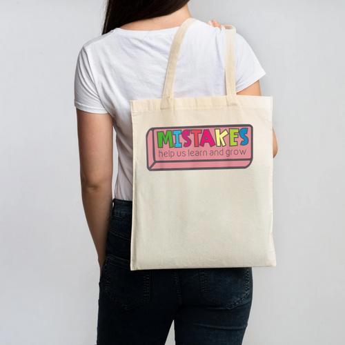 Mistakes Help Us Grow And Learn Teacher Canvas Tote Bag - teacherstshirts.com AU