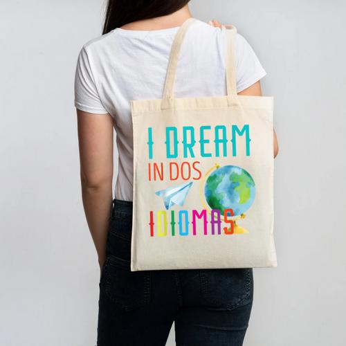 Multilingual Teacher In Dos Idiomas Linguist Language Canvas Tote Bag - teacherstshirts.com