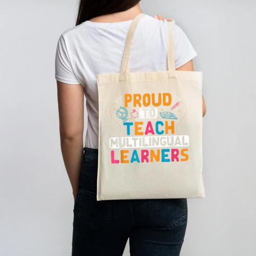 Multilingual Teacher Linguist Language ESL Teaching Canvas Tote Bag - teacherstshirts.com