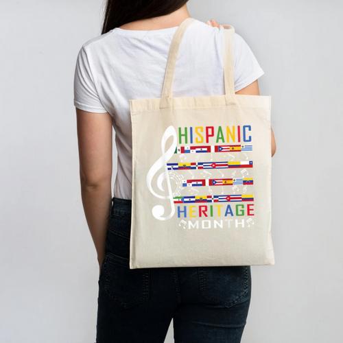Music Teacher Kid National Hispanic Heritage Month Canvas Tote Bag - teacherstshirts.com