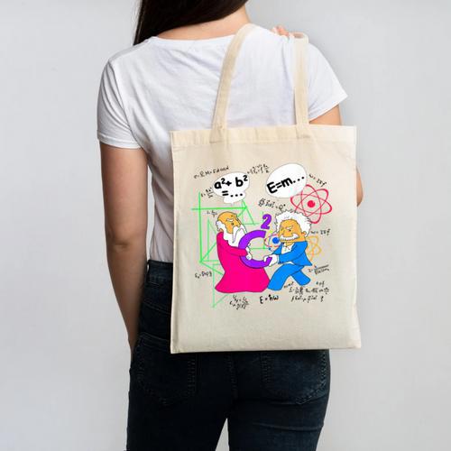 Nerdy Pythagoras Fighting Over C Squared Math Teacher Canvas Tote Bag - teacherstshirts.com