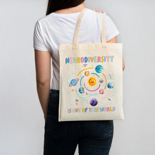 Neurodiversity Is Out Of This World Space Autism Teacher Canvas Tote Bag - teacherstshirts.com DE