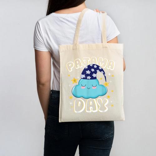Pajama Day School Spirit Week Fun Cloud Teacher Student Canvas Tote Bag - teacherstshirts.com DE