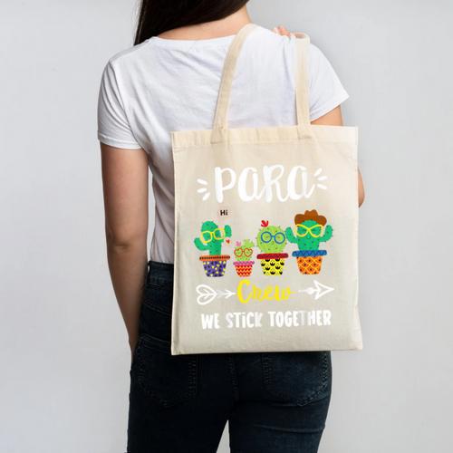PARA Crew School Cactus Team PARA Teacher Squad For Men Women Kids Canvas Tote Bag - teacherstshirts.com AU